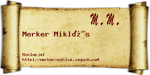 Merker Miklós névjegykártya